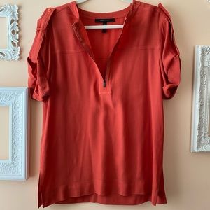 BCBG Short Sleeve Blouse Size Small in “Dusty Saffron” (orange)